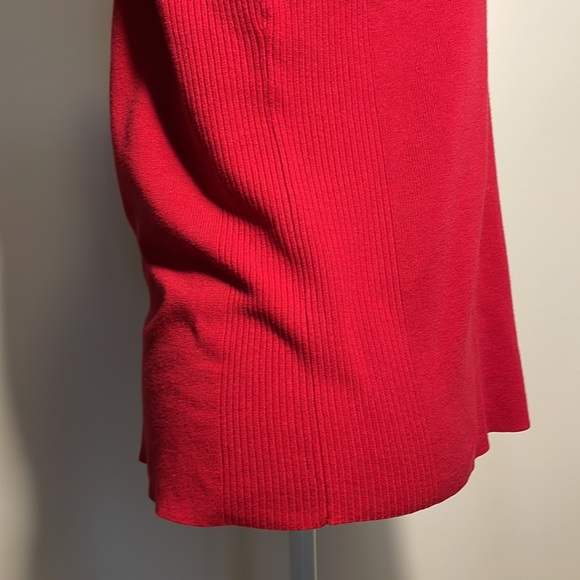 CHICO’S “DARCY” RED TURTLENECK SWEATER “Renaissance” RIBBED SIDES Size 2 - Picture 8 of 10